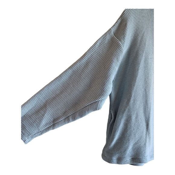 MADEWELL Women S Sweater Green Funnel Neck Drop Shoulder Ribbed Knit Pockets 42" - Picture 4 of 7